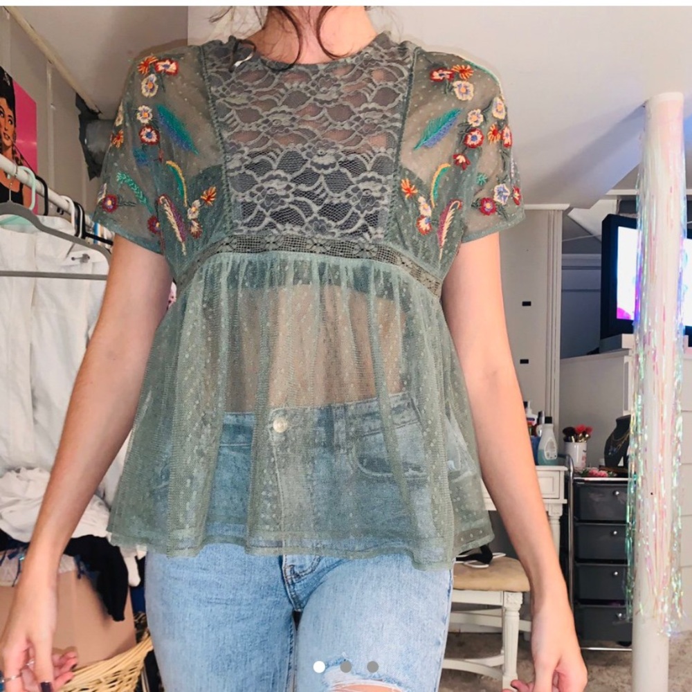 MESH FLORAL TOP FROM ZARA